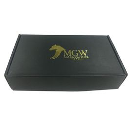 चीन 35 x 24 x 7 सेमी नालीदार उपहार बॉक्स काले रंग के साथ काले लोगो OEM फैक्टरी