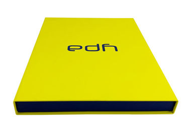 पीला रंग बुक आकार का उपहार बॉक्स, चुंबकीय पकड़ के साथ कार्डबोर्ड फ्लिप शीर्ष बक्से
