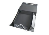 ब्लैक पेपरबोर्ड फोल्डिंग पैकेजिंग बॉक्स लोगो कस्टम रस्सी ढेर के साथ कस्टम आपूर्तिकर्ता