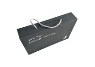 ब्लैक पेपरबोर्ड फोल्डिंग पैकेजिंग बॉक्स लोगो कस्टम रस्सी ढेर के साथ कस्टम आपूर्तिकर्ता