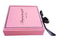 लड़कियों की पोशाक / बाल एक्सटेंशन के लिए गुलाबी रिबन क्लोजर नालीदार उपहार बॉक्स आपूर्तिकर्ता