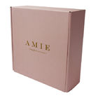 गुलाबी रंग मुद्रित शिपिंग बॉक्स 27 x 22 x 6.5 सेमी सोने की मुद्रांकन लोगो आपूर्तिकर्ता
