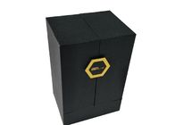2 साइड ओपन ब्लैक बनावट इत्र उपहार लपेटने वाले बॉक्स ईवीए सम्मिलन के साथ अनुकूलित आपूर्तिकर्ता