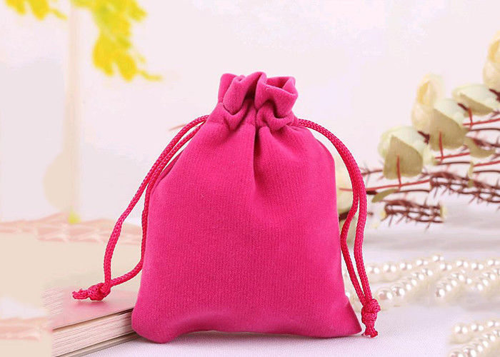 टिकाऊ शैली छोटे मखमली Drawstring बैग कपास फ्लैप नरम गुलाबी रंगीन आपूर्तिकर्ता