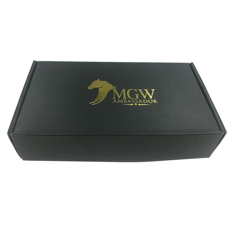 35 x 24 x 7 सेमी नालीदार उपहार बॉक्स काले रंग के साथ काले लोगो OEM आपूर्तिकर्ता