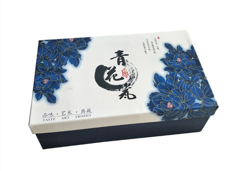 मुद्रित रंगीन ढक्कन और बेस बक्से चीनी शैली चाय सेट उपहार पैकेजिंग आपूर्तिकर्ता