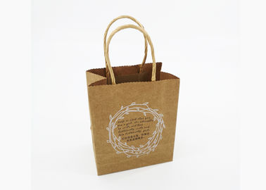 ब्राउन क्राफ्ट पेपर शॉपिंग बैग आभूषण पैकेजिंग के लिए मैट फाड़ना सतह मुद्रित